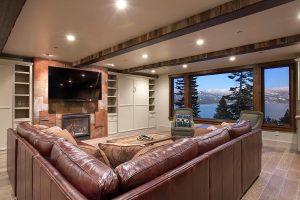 Home Theater in Lakeview Tahoe Luxury Home