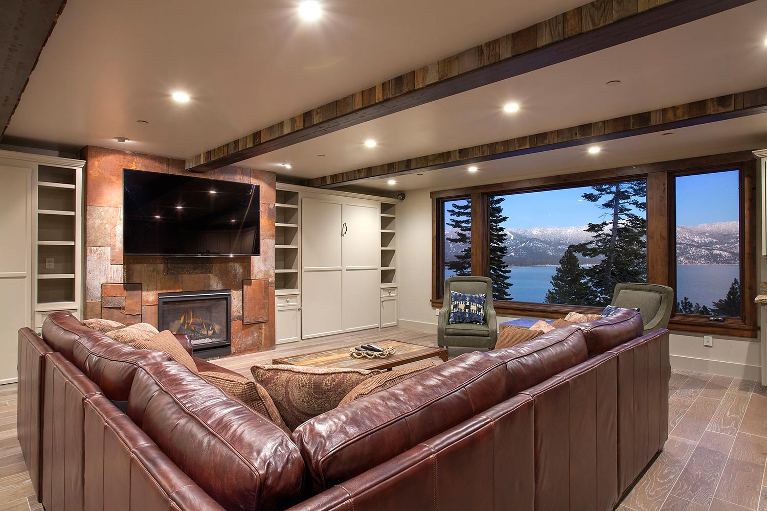Home Theater in Lakeview Tahoe Luxury Home