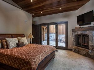 Master Bedroom Luxury Home in Martis Camp Truckee California by Borelli Architecture