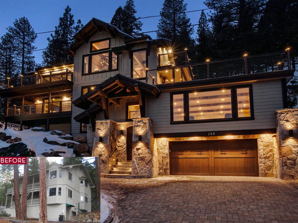 Before and After Luxury Tahoe Home Design by Borelli Architecture in Incline Village, Nevada - Lakeview Lakefront Tahoe Truckee Martis Camp Lahontan Clear Creek Architect