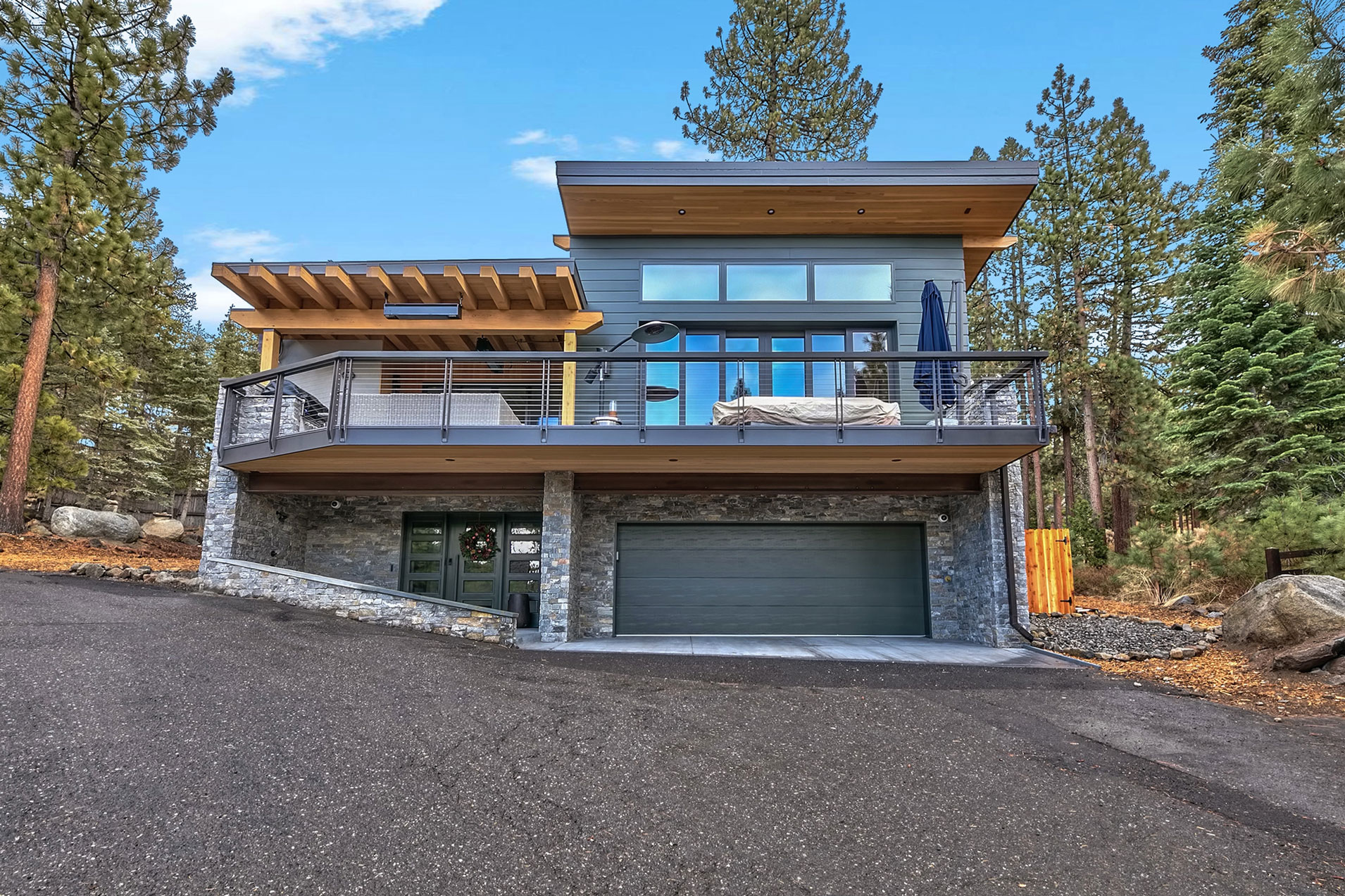 Exterior of Mountain Modern Design Tahoe Home by Borelli Architecture in Zephyr Cove, Nevada
